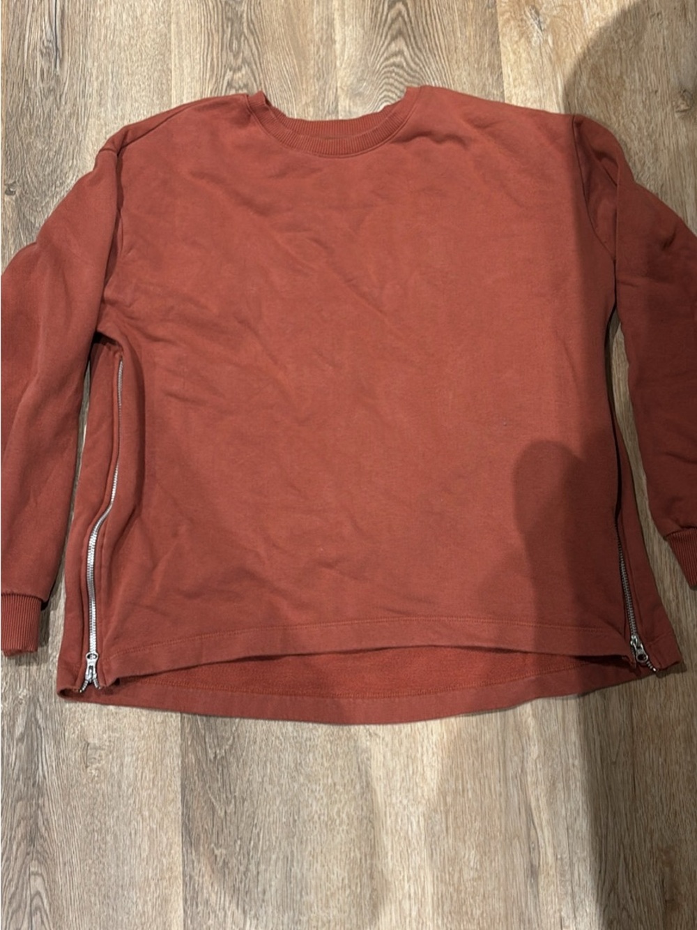 GAP Rust Crewneck Sweater with Side Zips
